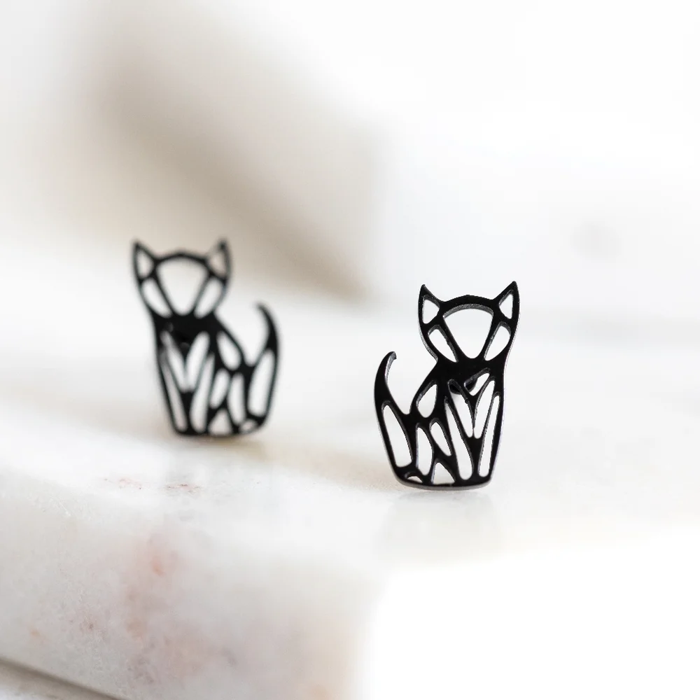 🔹️Sale🔹️2/$30 - Geometric Cat Earring Studs - Only 1 left! - Picture 4 of 6